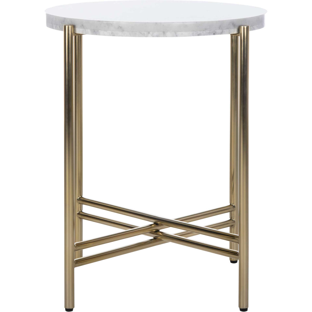 Caden End Table White/Gold