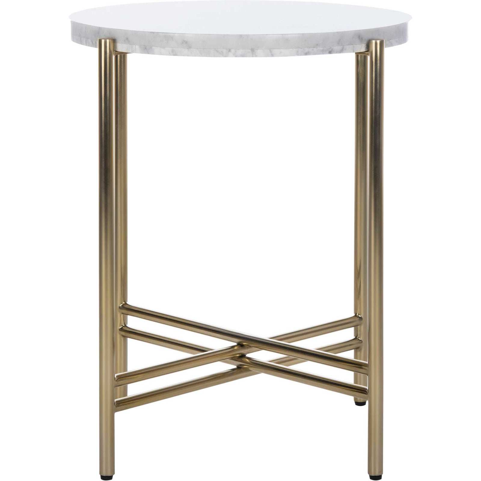 Caden End Table White/Gold