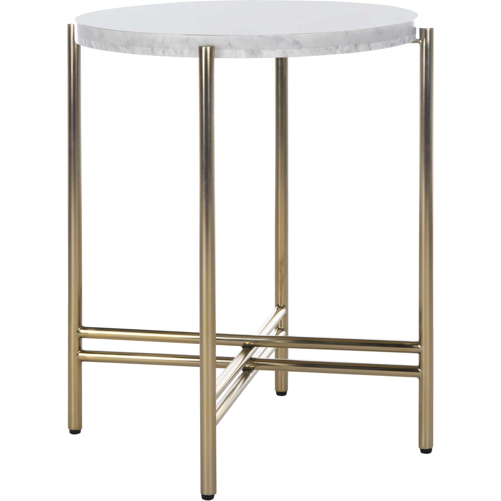 Caden End Table White/Gold