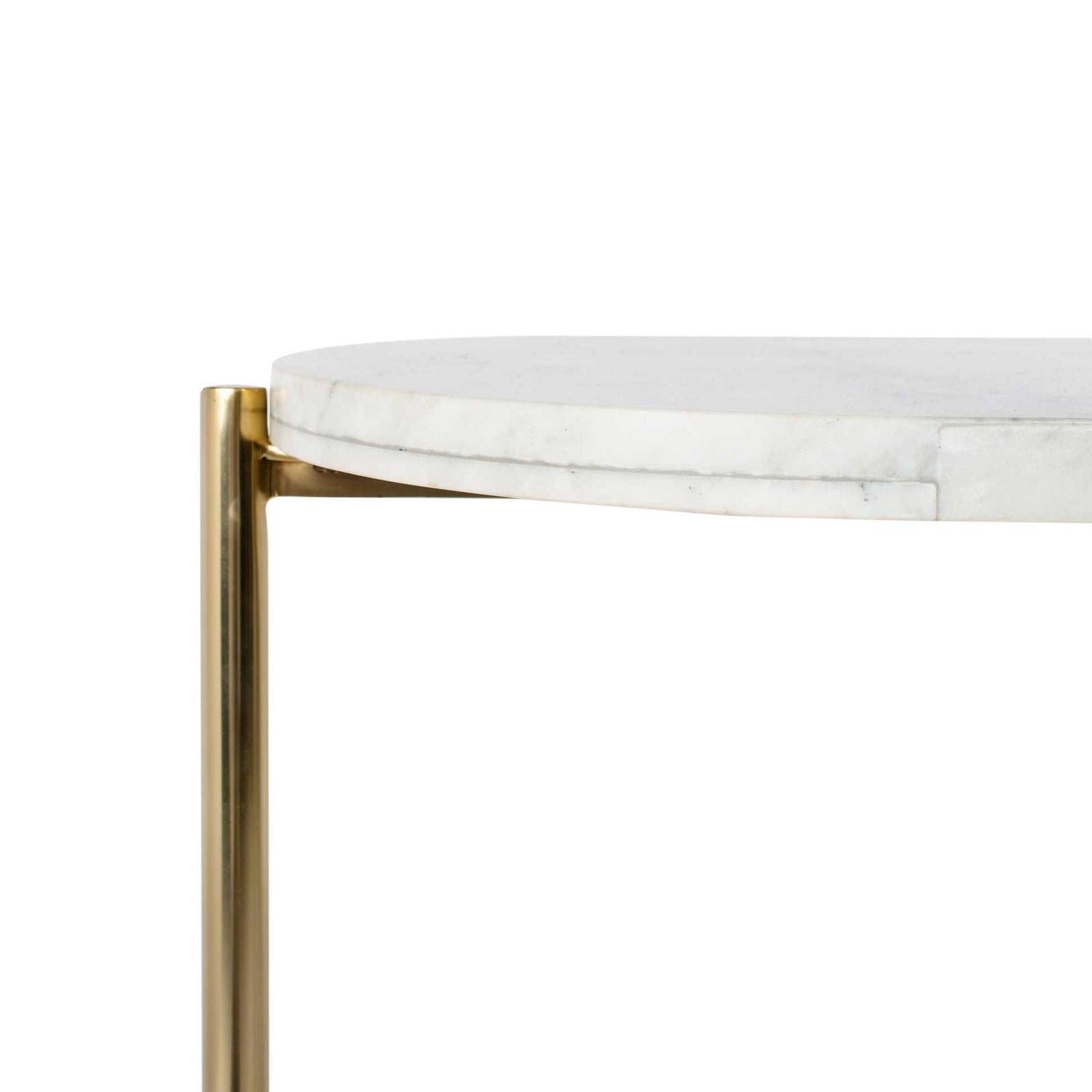 Caden Small Console Table White/Gold