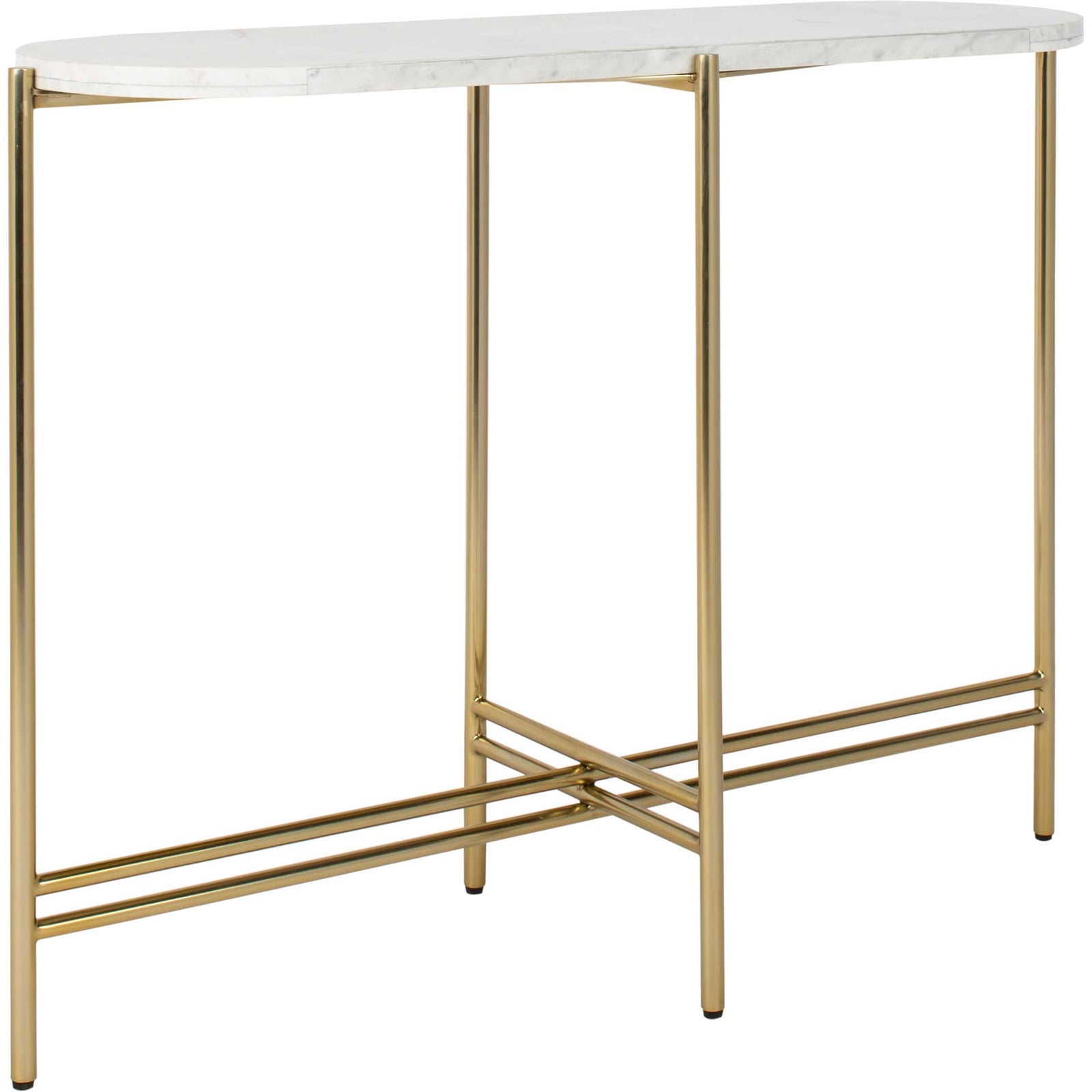 Caden Small Console Table White/Gold