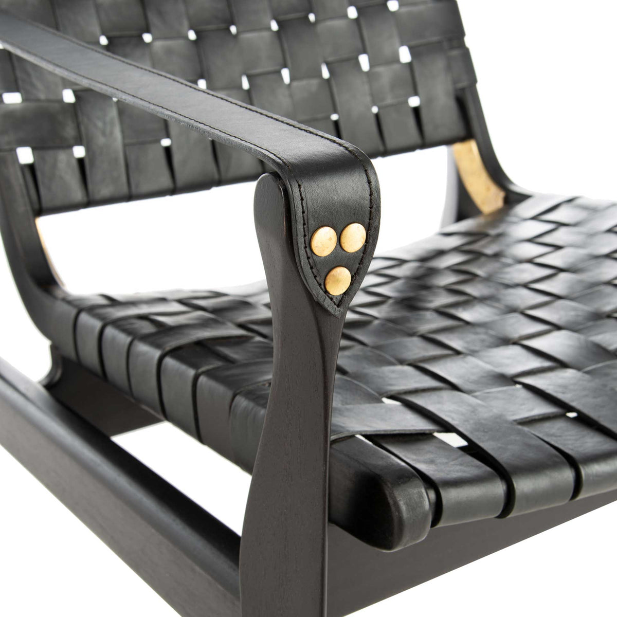 Diya Leather Safari Chair Black