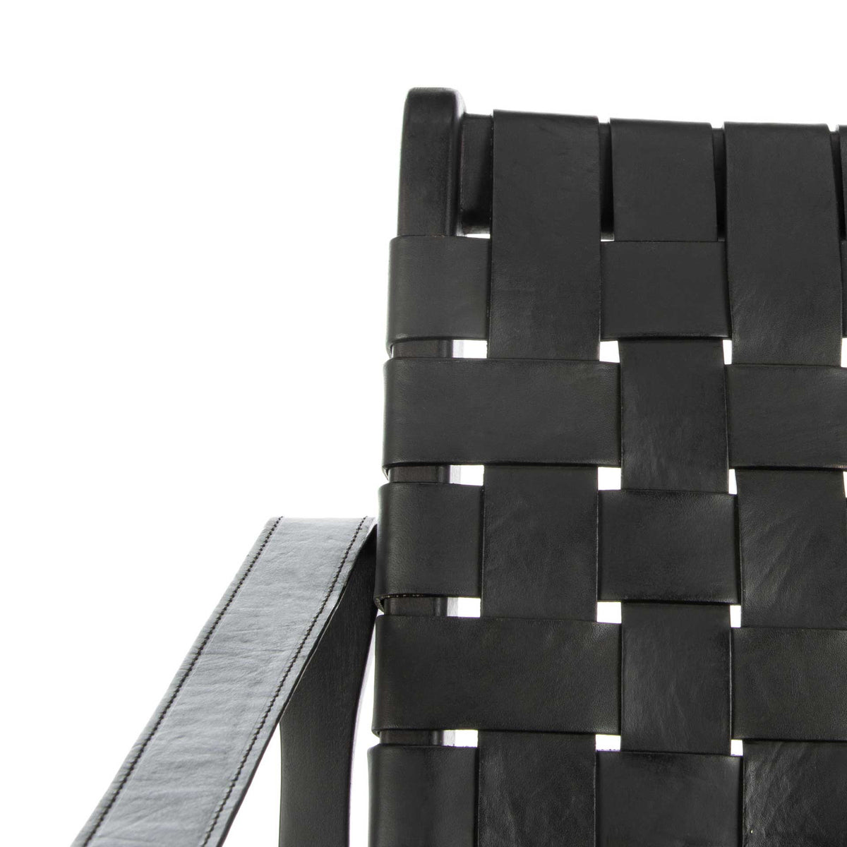 Diya Leather Safari Chair Black