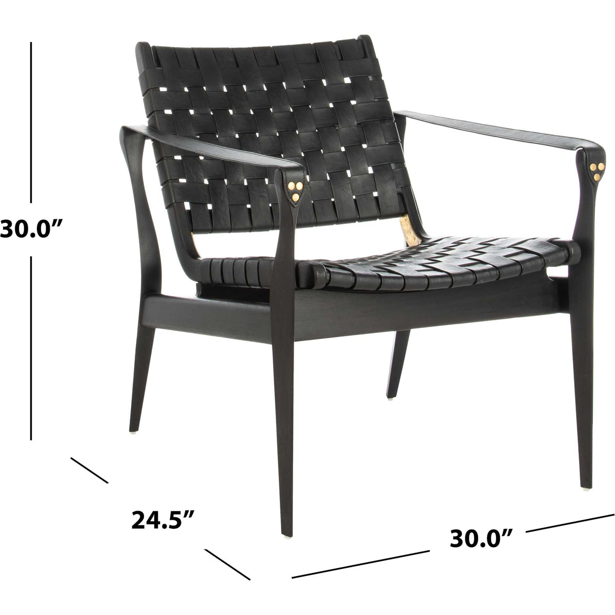 Diya Leather Safari Chair Black