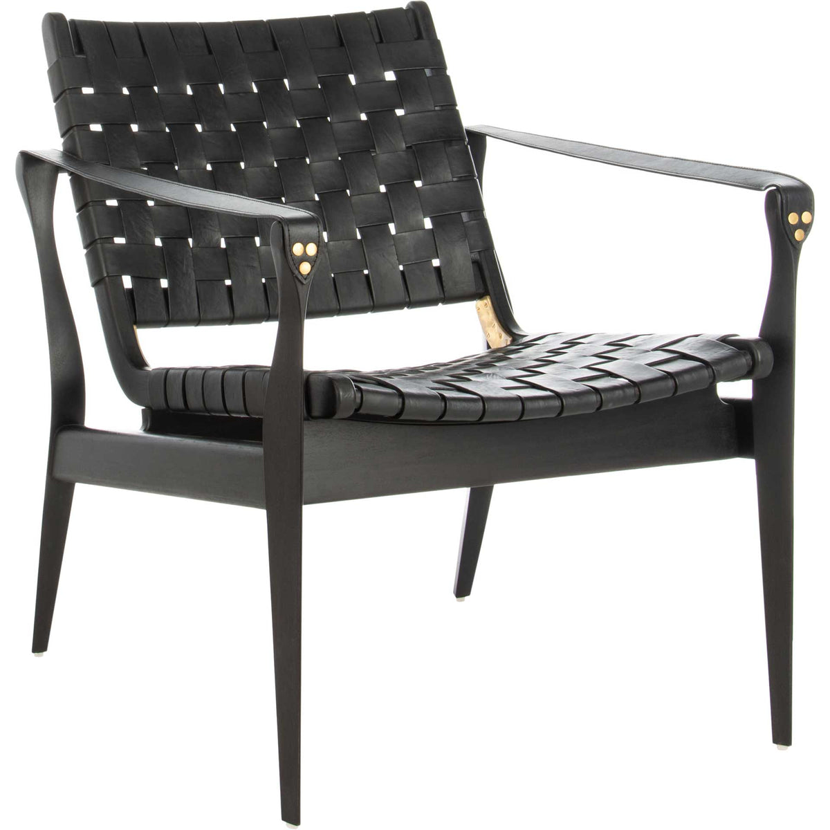 Diya Leather Safari Chair Black