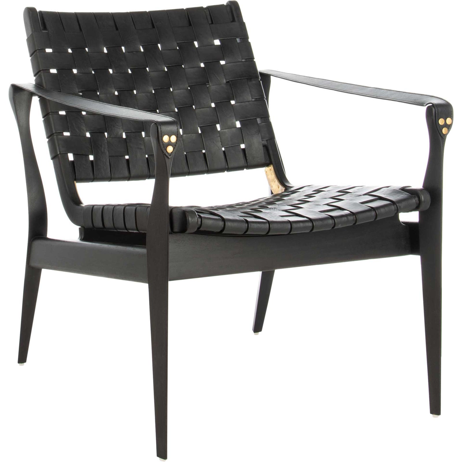 Diya Leather Safari Chair Black