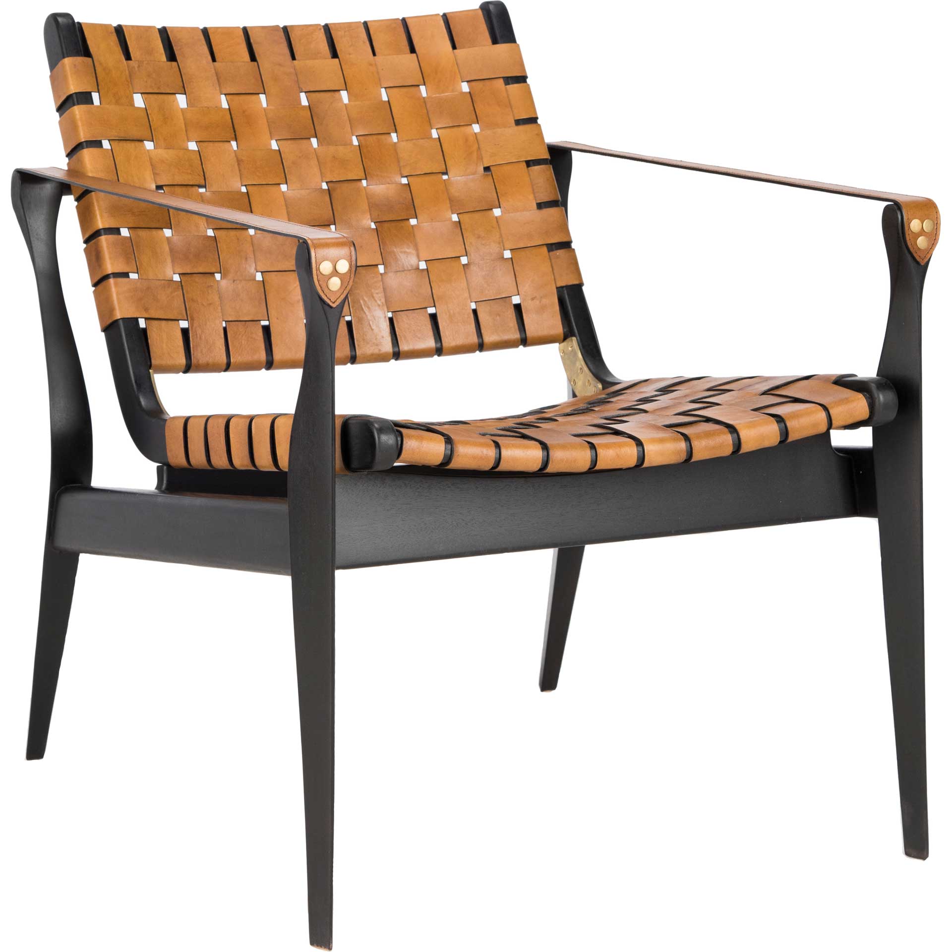 Diya Leather Safari Chair Brown/Black