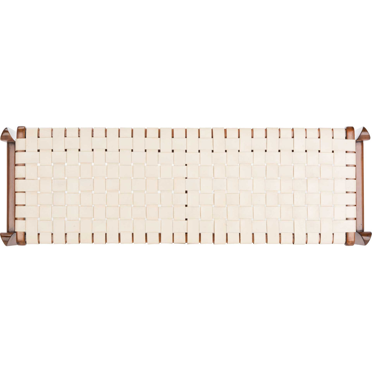 Diya Leather Bench White/Light Brown