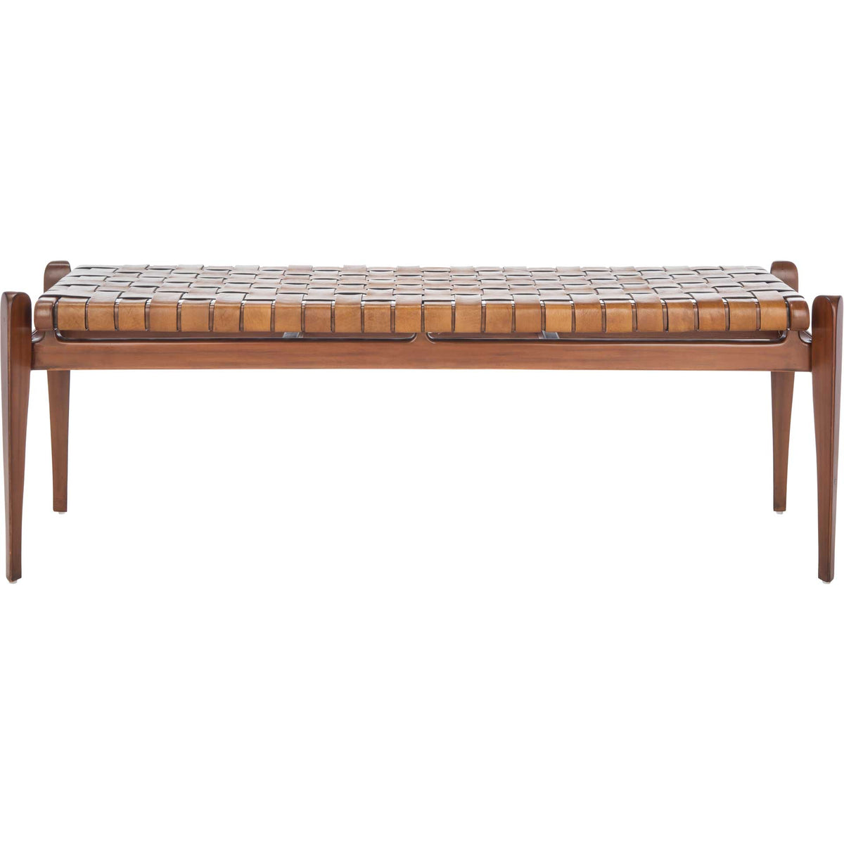 Diya Leather Bench Brown/Light Brown