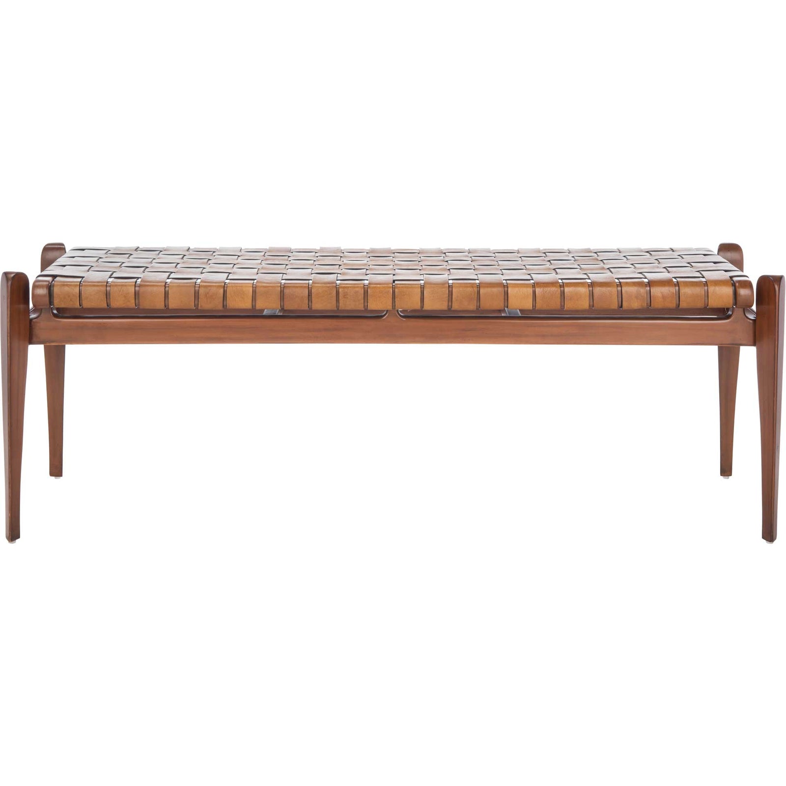 Diya Leather Bench Brown/Light Brown