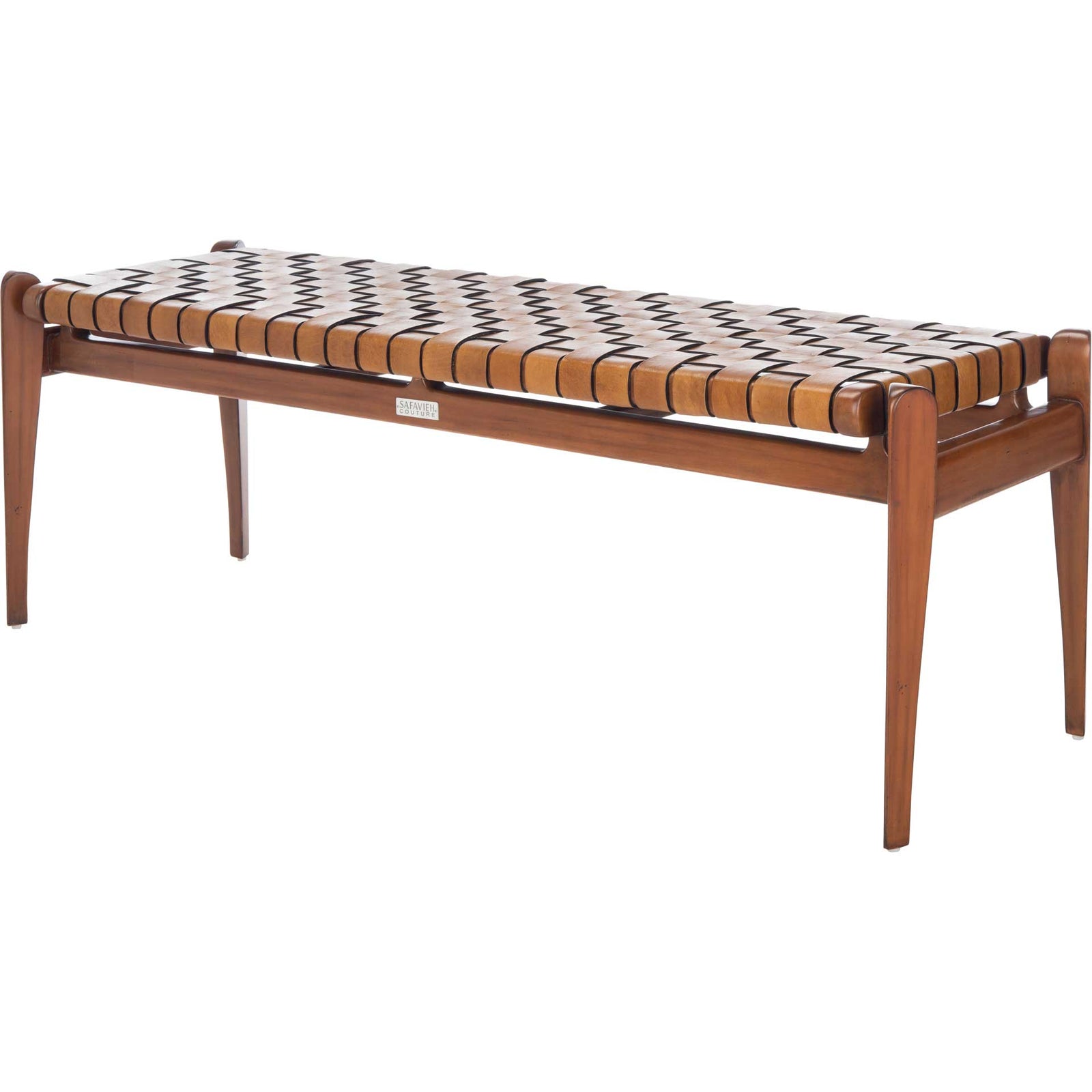 Diya Leather Bench Brown/Light Brown