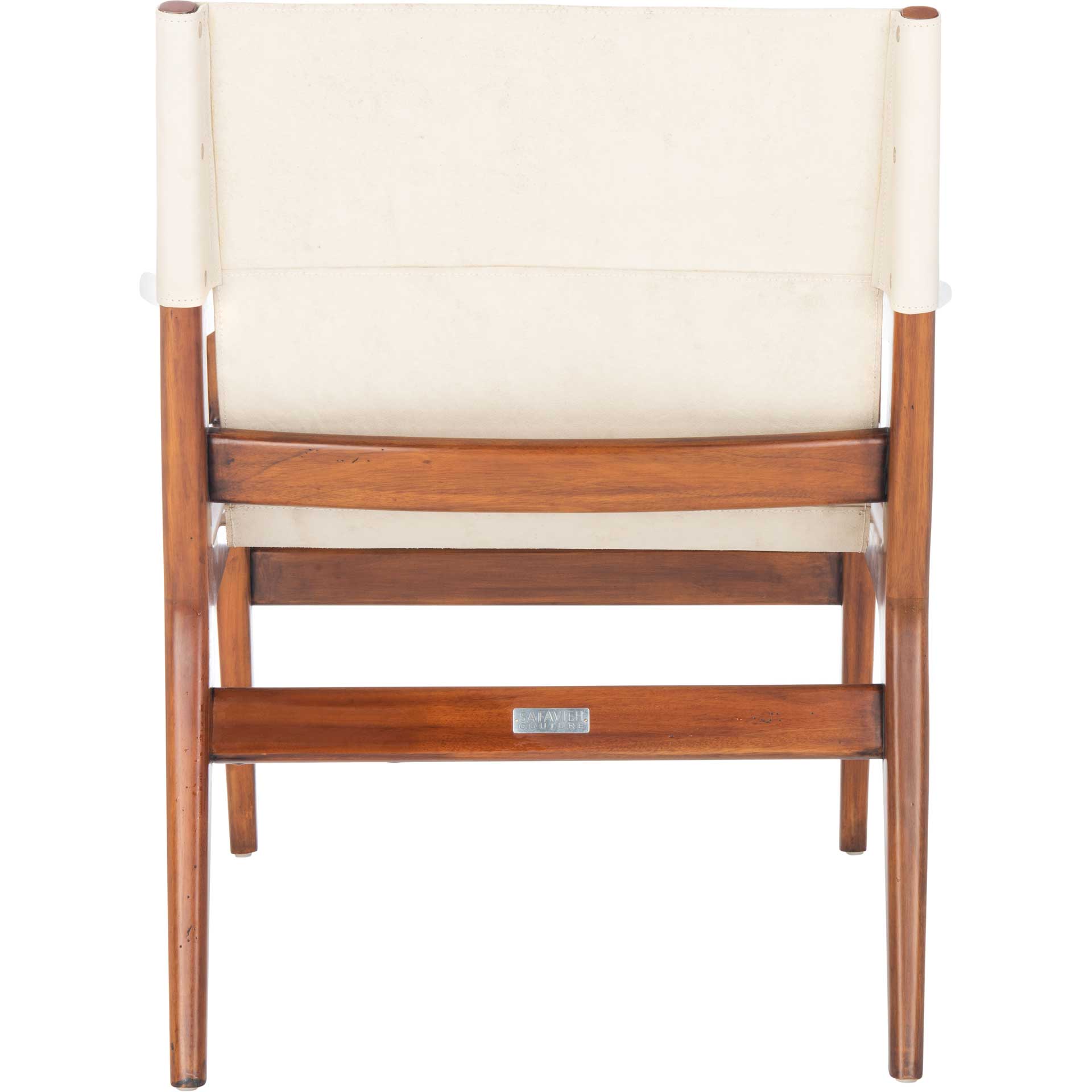 Cuadrado Leather Sling Chair White