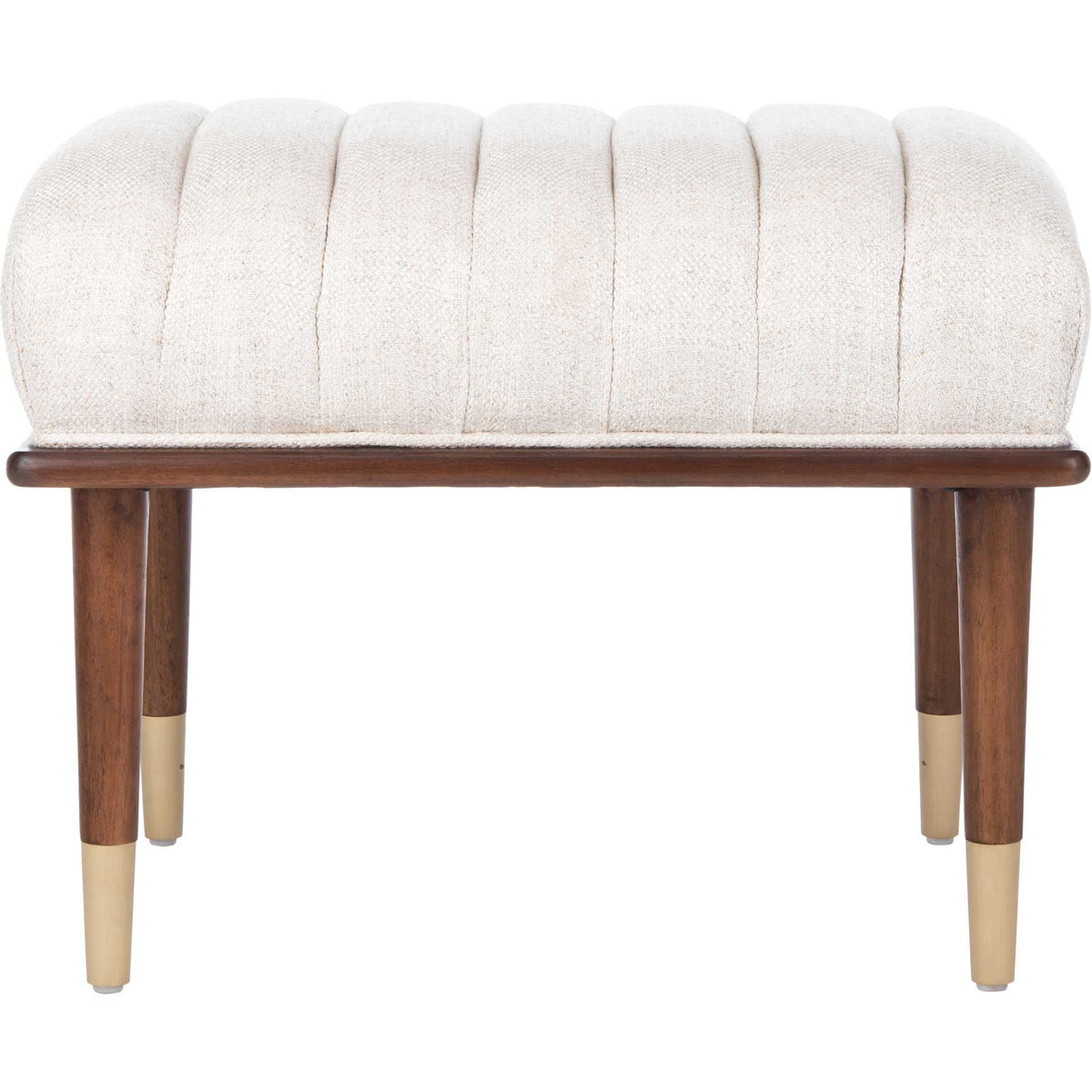 Flourish Mid-Century Ottoman Cream