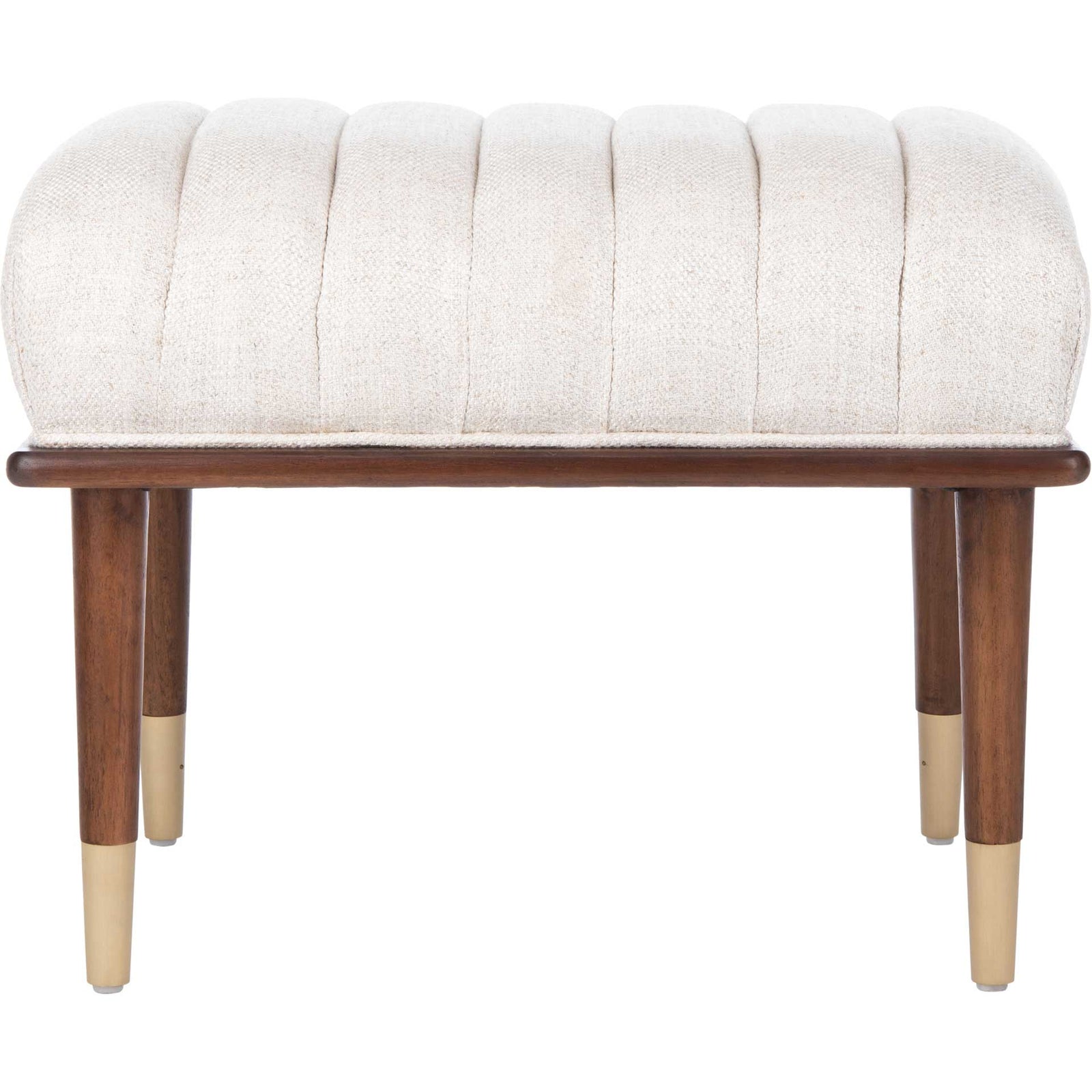 Flourish Mid-Century Ottoman Cream