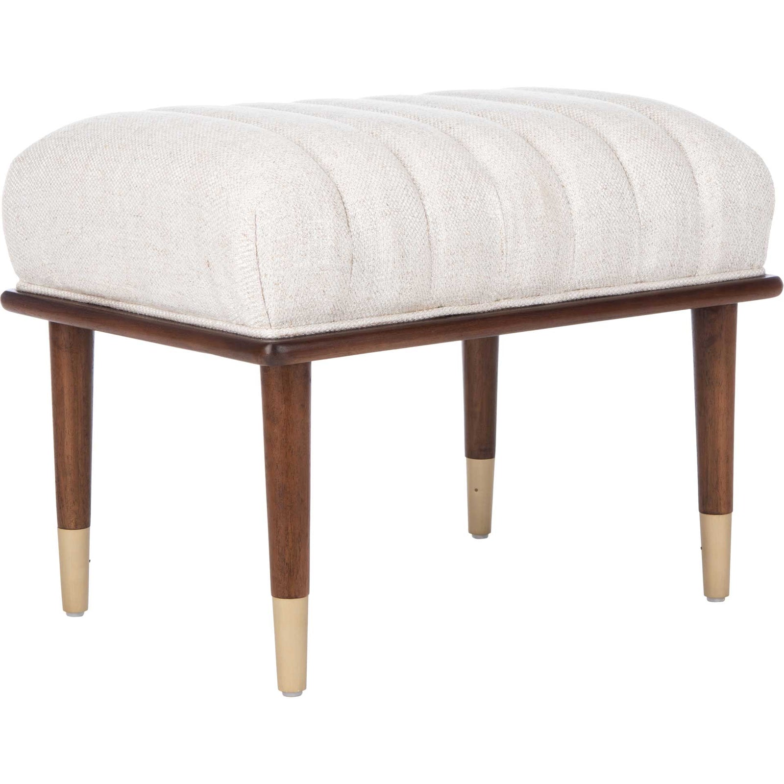 Flourish Mid-Century Ottoman Cream