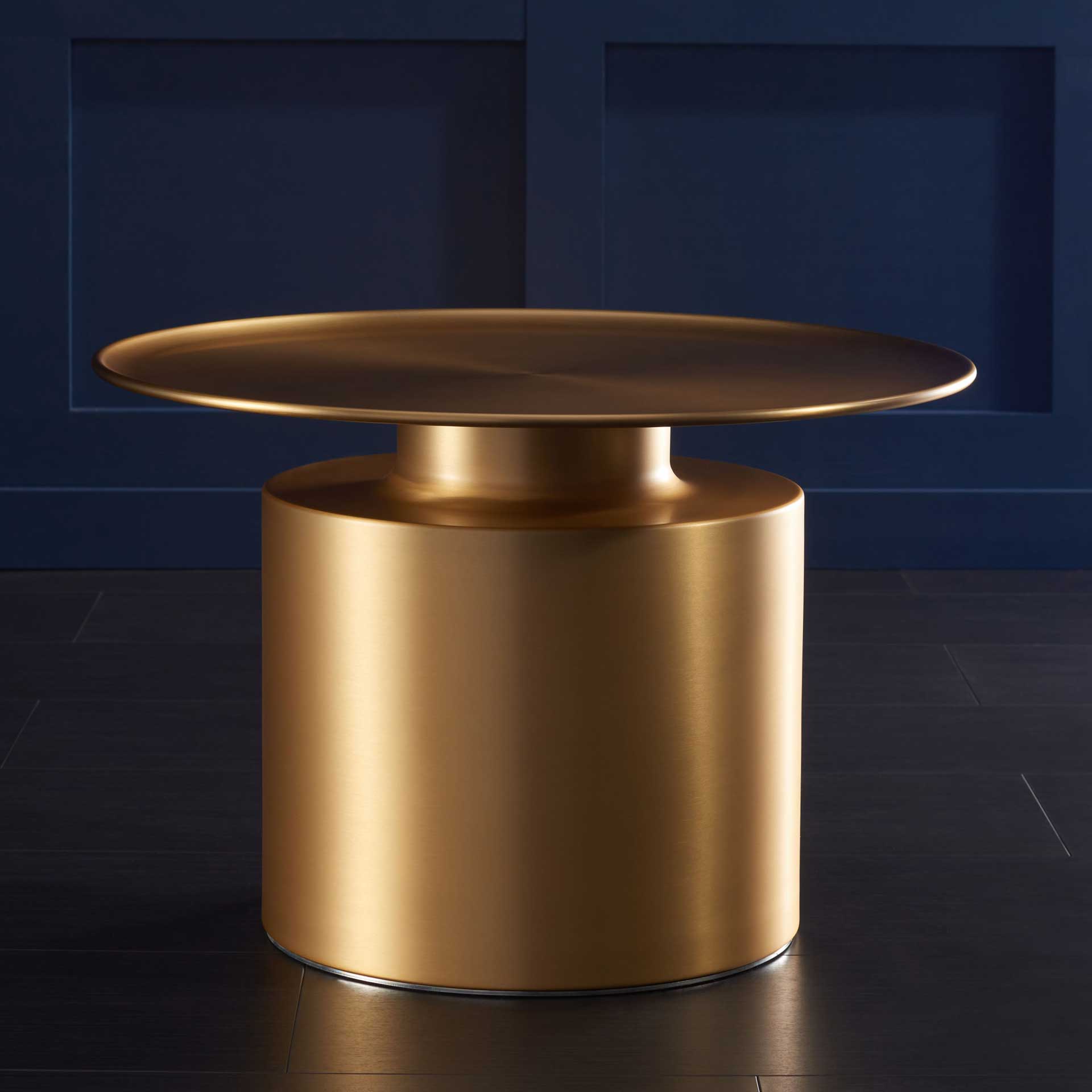 Danna Round Metal Coffee Table Antique Brass