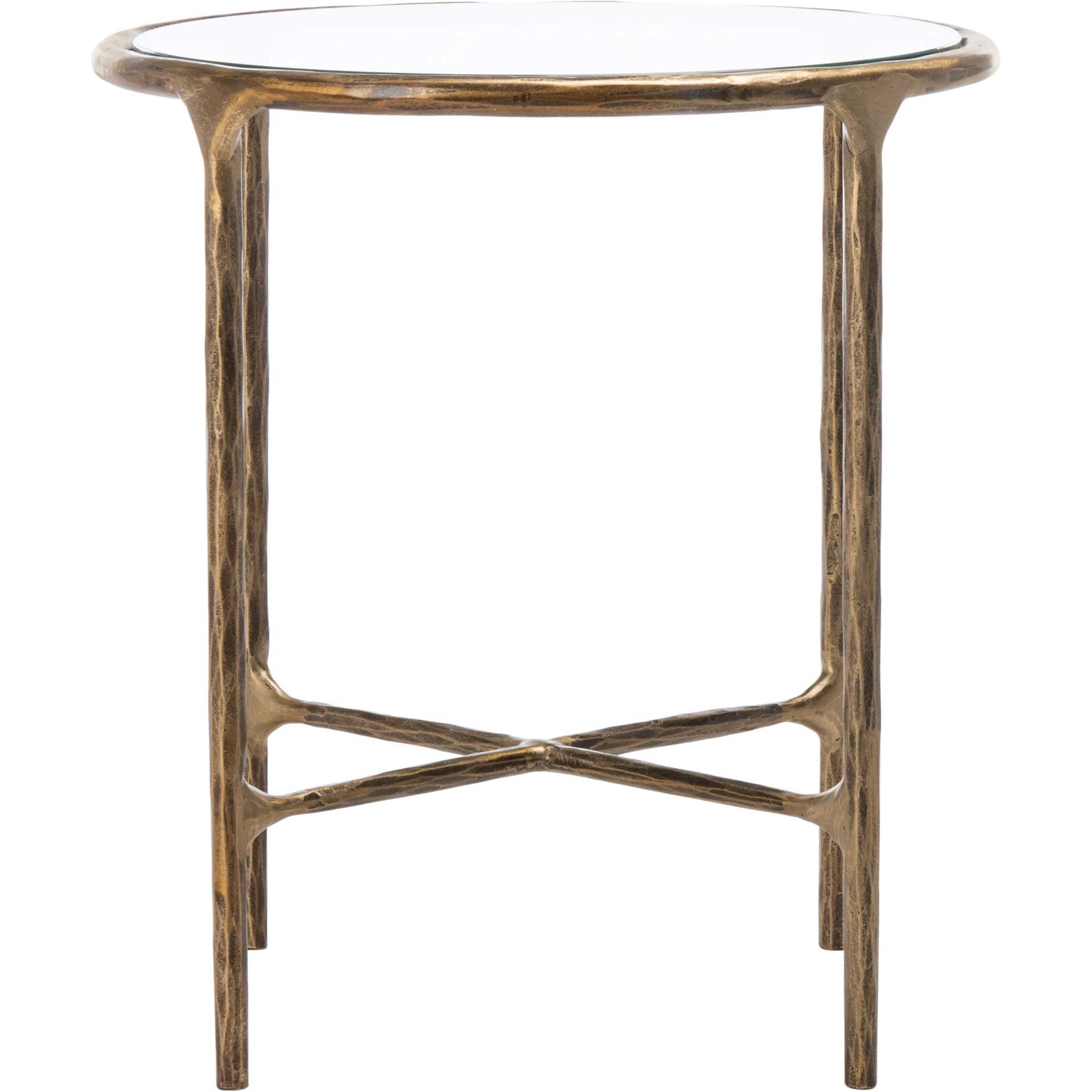 Jenesis Metal Round End Table Brass