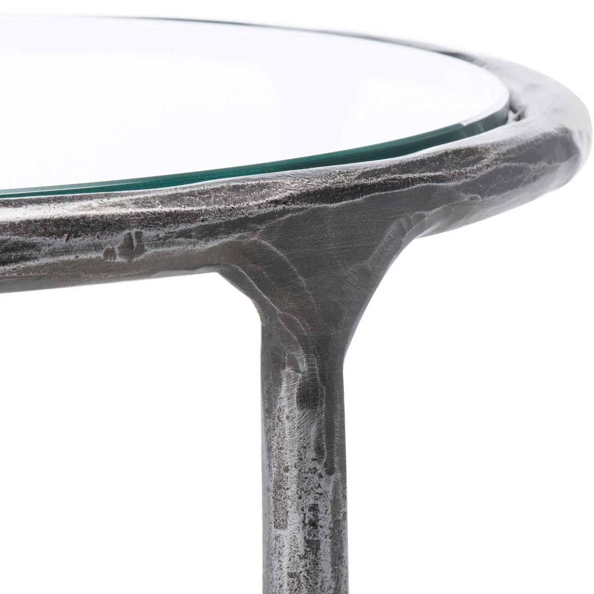 Jenesis Metal Round End Table Silver