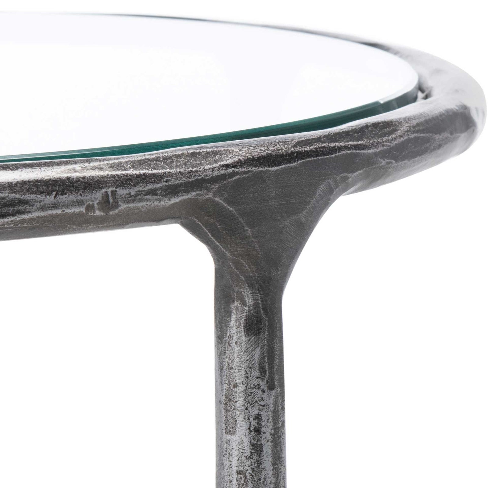 Jenesis Metal Round End Table Silver