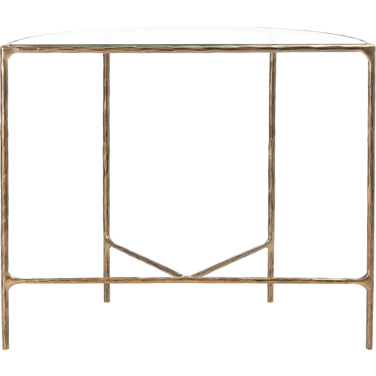 Jenesis Forged Metal Console Table Brass/Clear