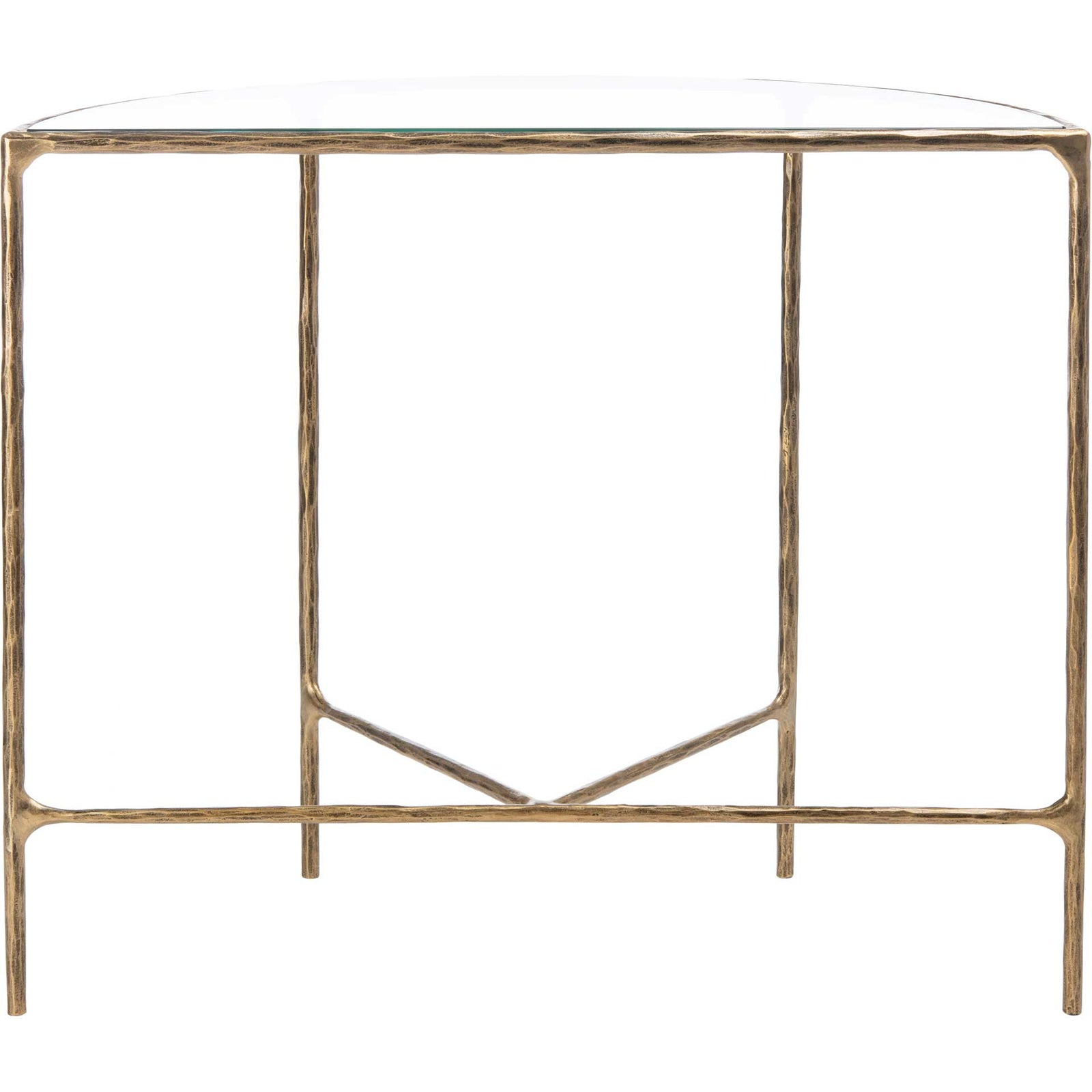 Jenesis Forged Metal Console Table Brass/Clear