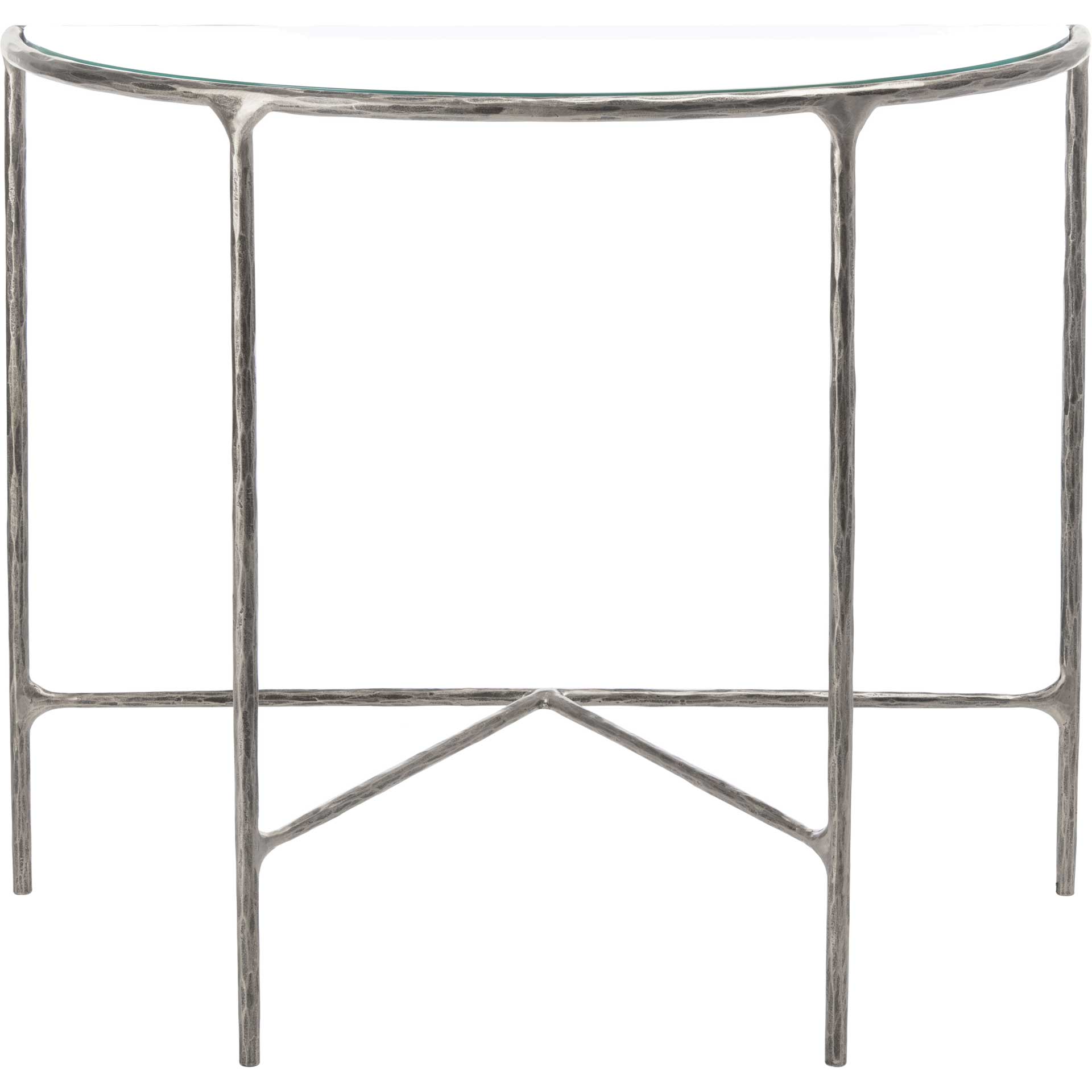 Jenesis Forged Metal Console Table Silver