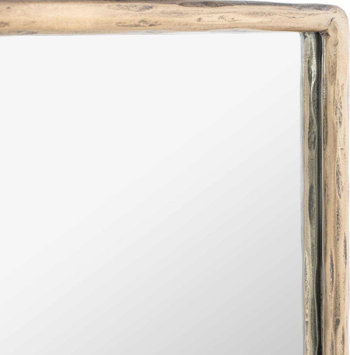 Dark streaks and metallic highlights bring depth to the brass-finished frame's sculpted surface.