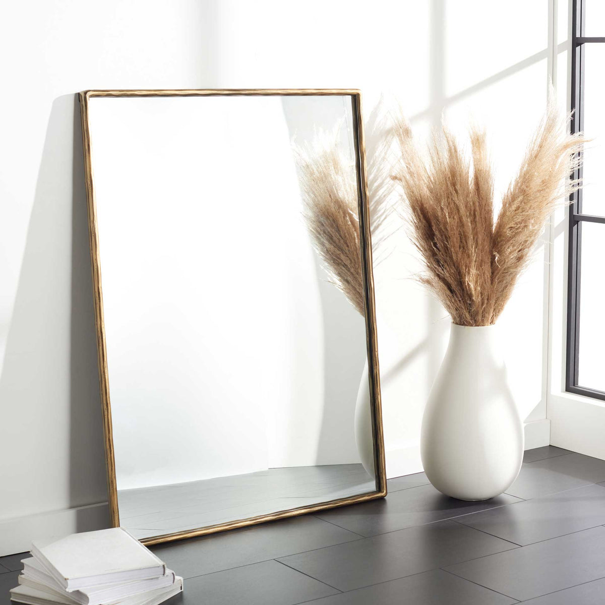 Tranquility Large Rectangle Mirror Brass