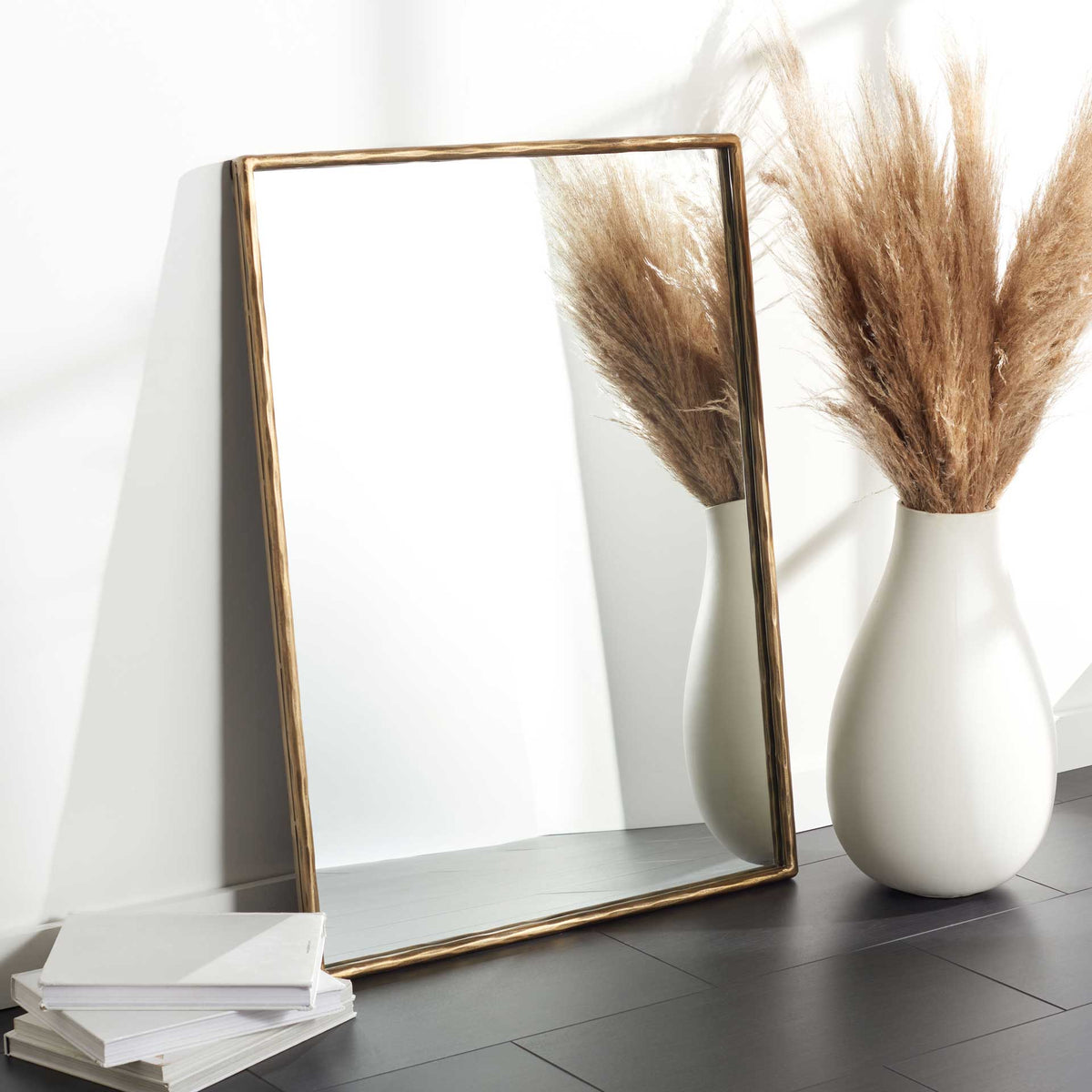 Tranquility Small Rectangle Mirror Brass