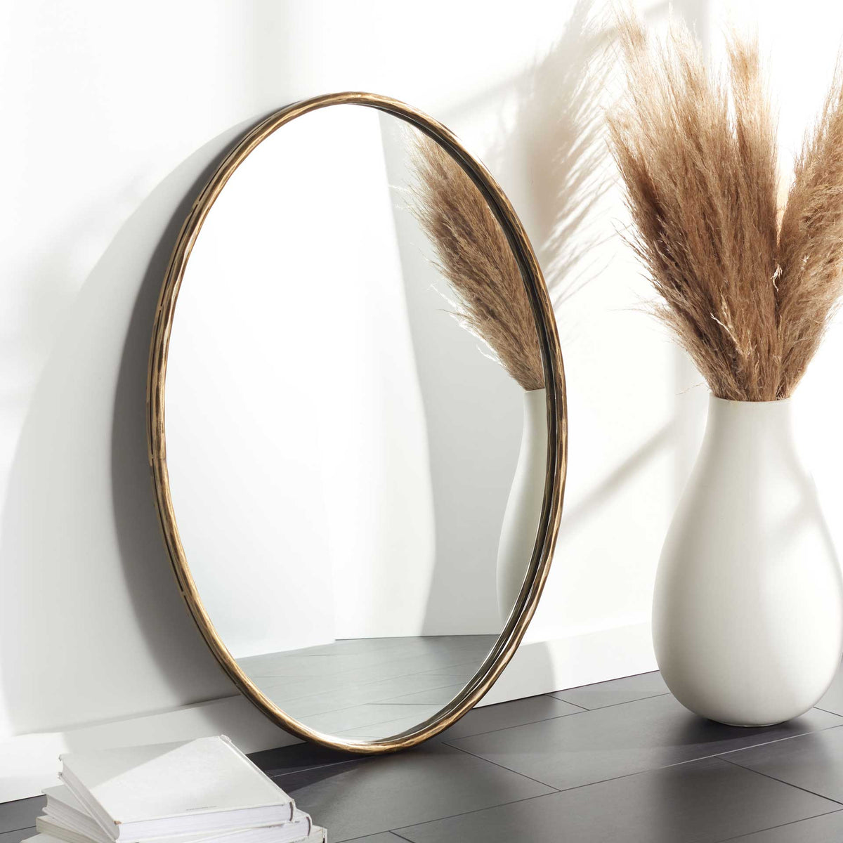 Jefferson Oval Metal Mirror Brass