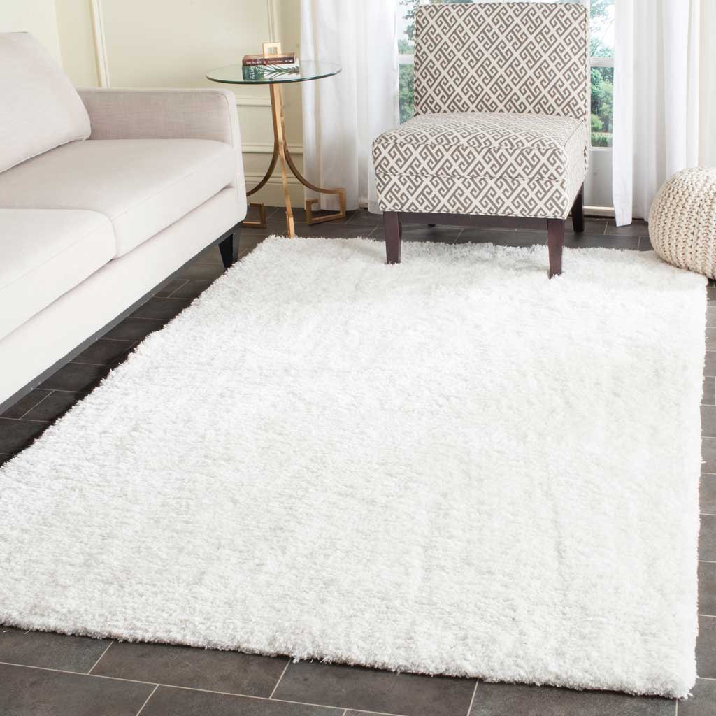 Soft white shag brings cozy texture and a bright, clean foundation to a living space.