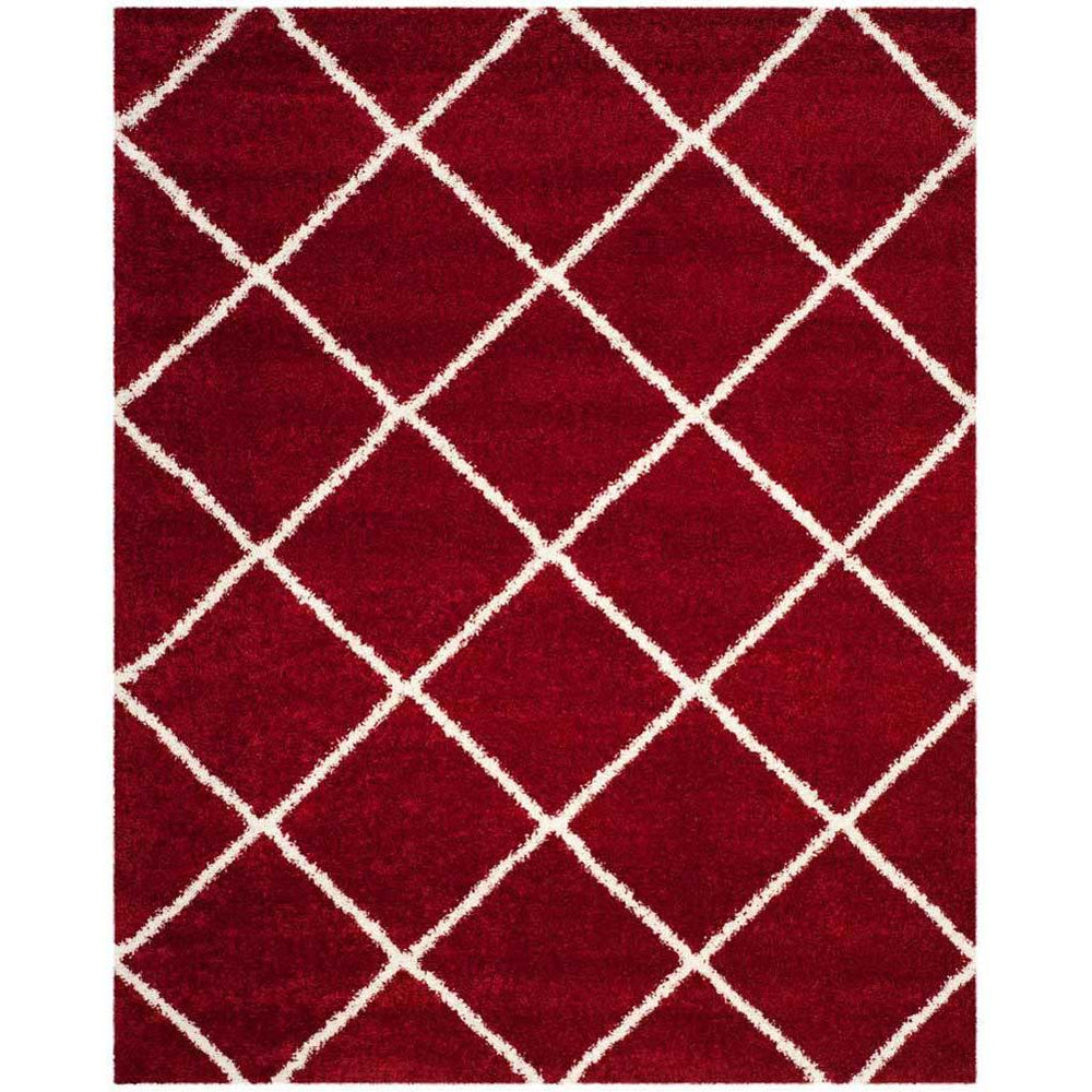 Hudson Shag Diamond Red/Ivory Area Rug - Froy.com