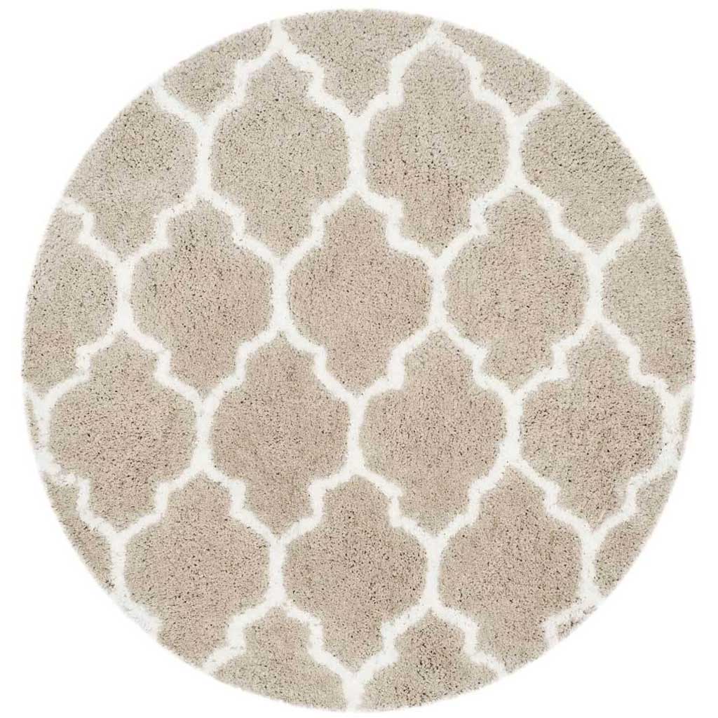 Toronto Shag Silver/Ivory Round Rug - Froy.com
