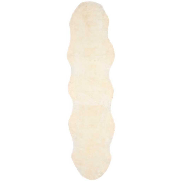 Sheepskin Hand Woven White Runner Rug - Froy.com