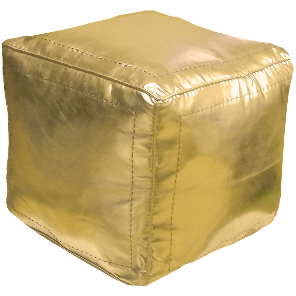 Square Moroccan Pouf Gold