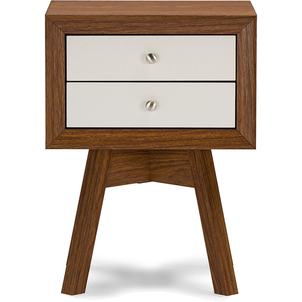 Winston Nightstand Walnut/White