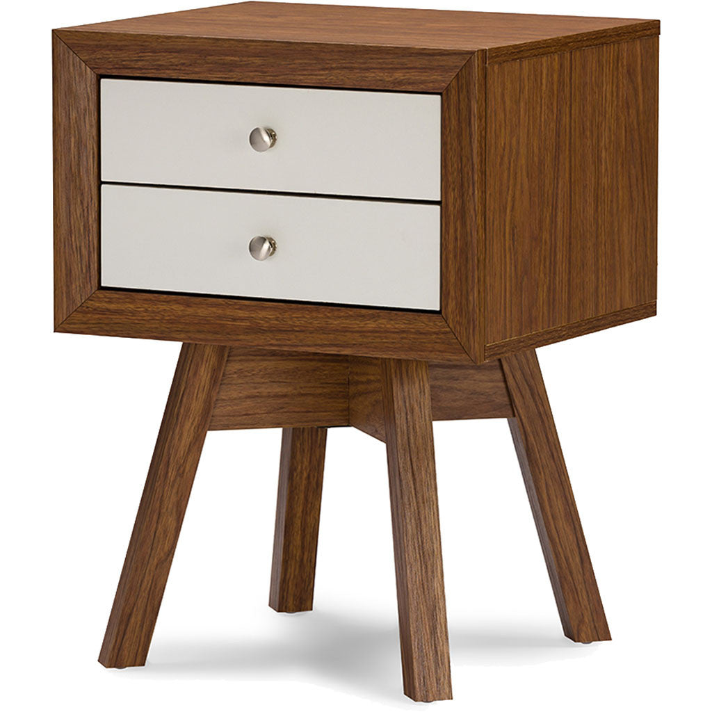 Winston Nightstand Walnut/White