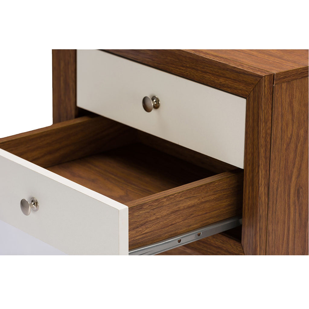 Winston Nightstand Walnut/White