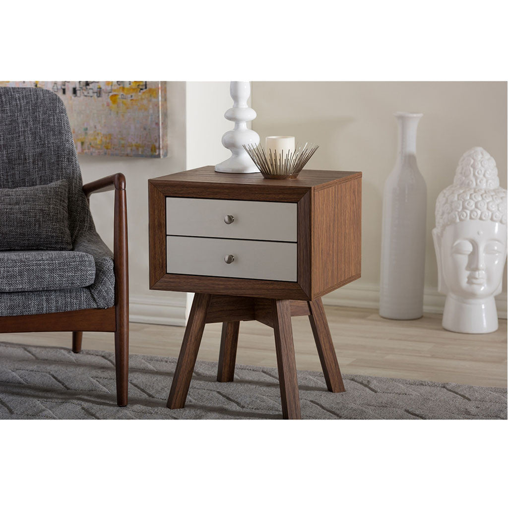 Winston Nightstand Walnut/White - Froy.com