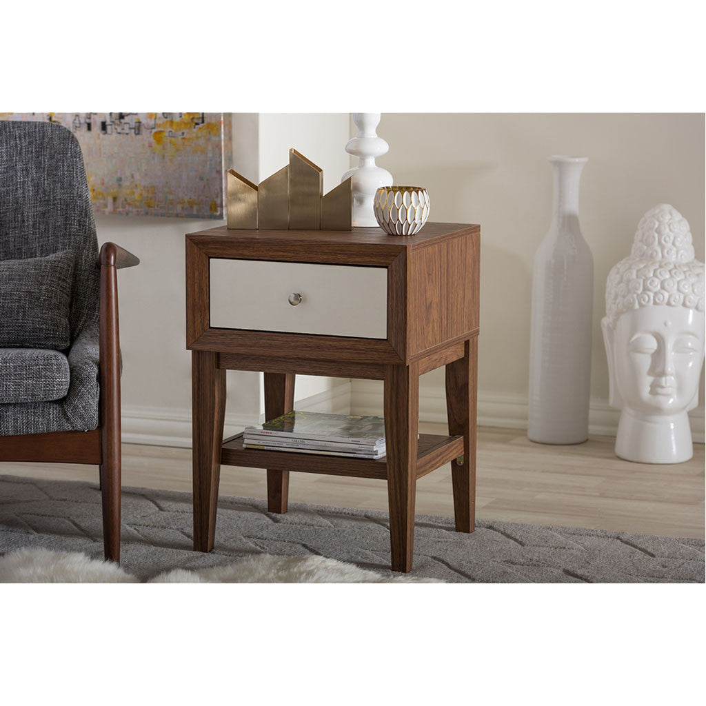 Gordon Nightstand Walnut/White