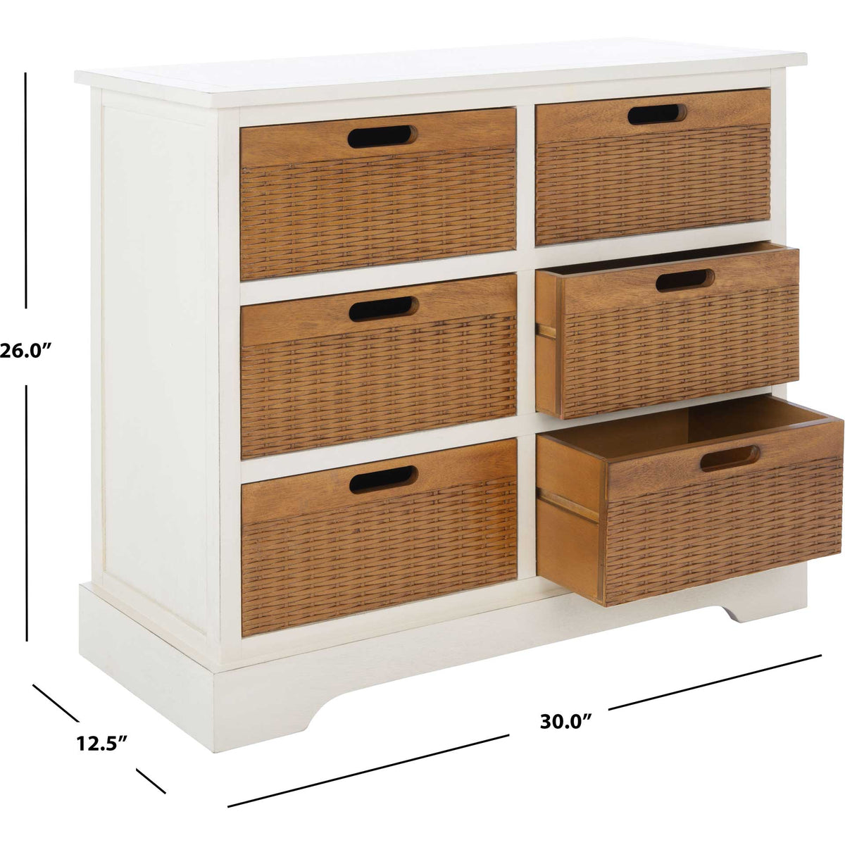 Lali 6 Drawer Storage Unit Distressed White