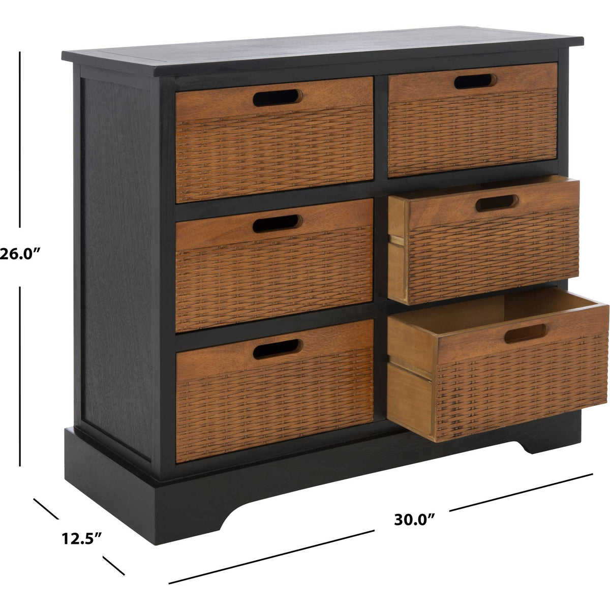 Lali 6 Drawer Storage Unit Black