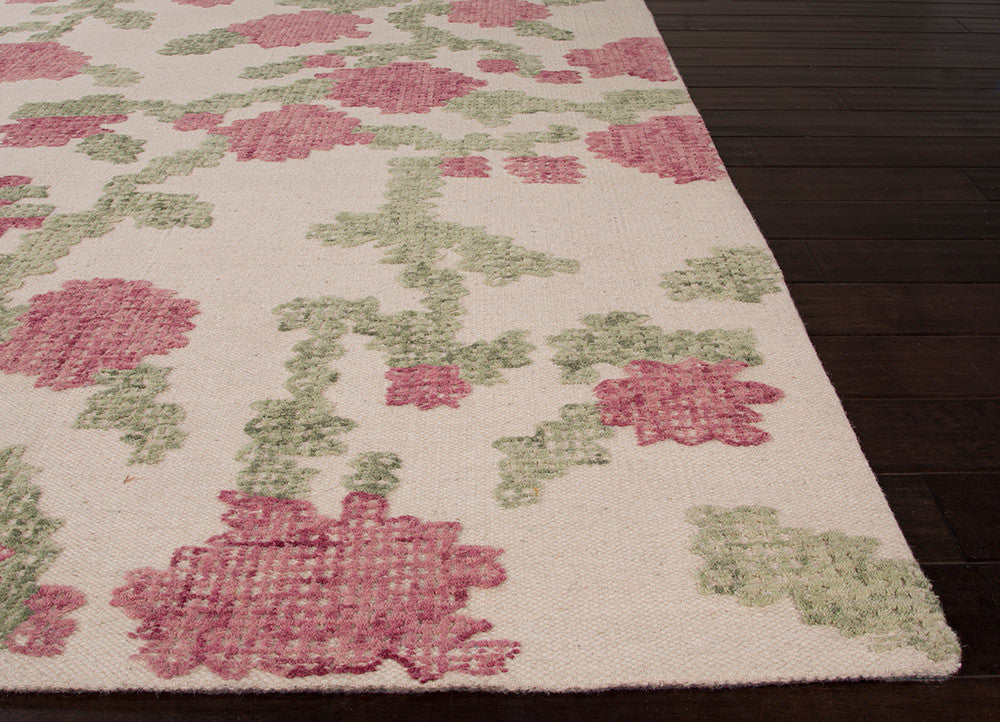 Stitched Picked White Asparagus/Aspen Green Area Rug