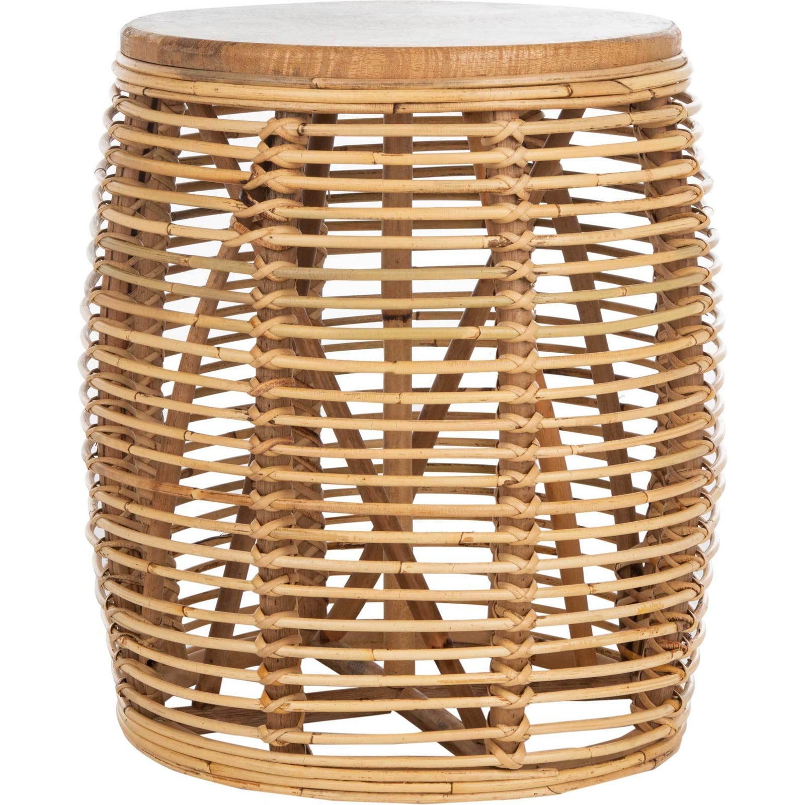 Malakai Rattan Drum Stool Table Natural