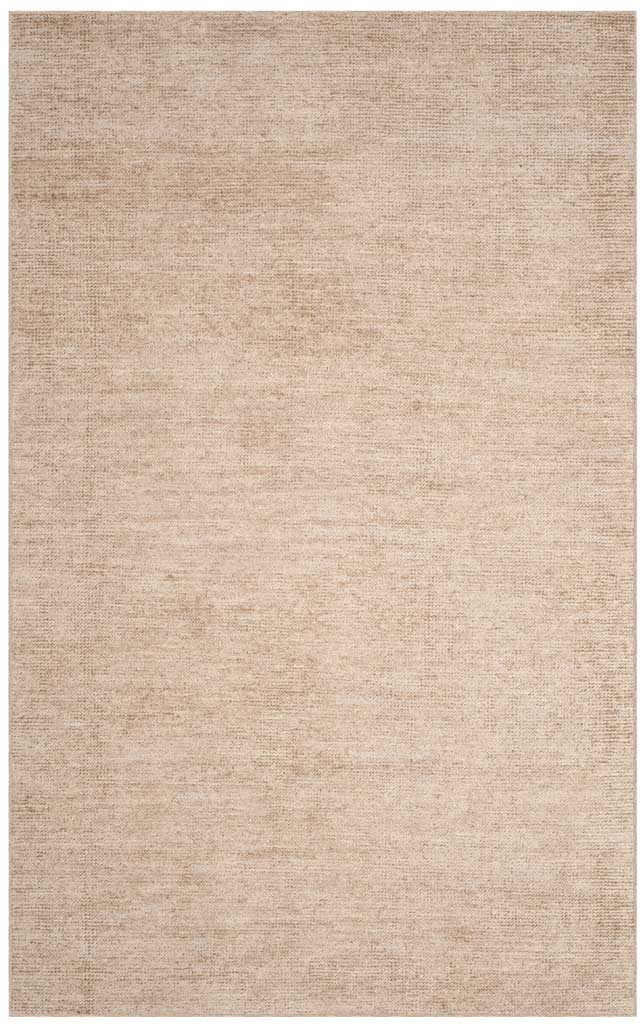 Warm beige rug with soft tonal variation across its simple rectangular silhouette