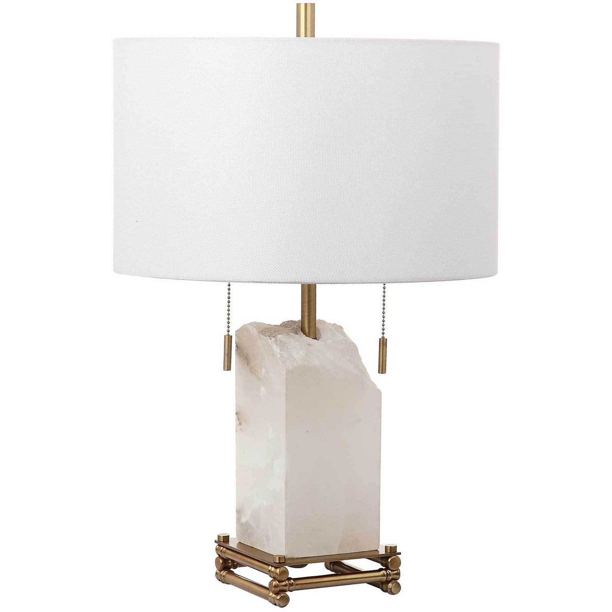 Penny Alabaster Table Lamp White/Gold