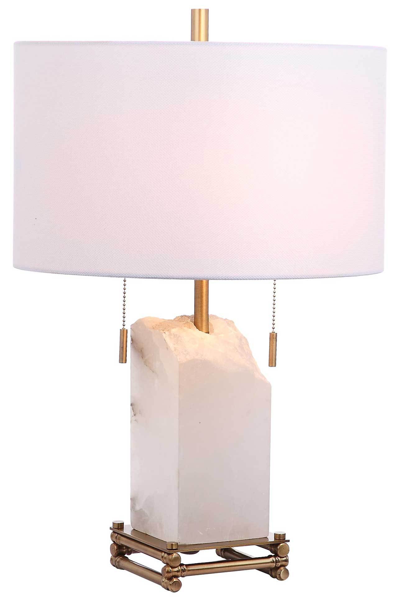 Penny Alabaster Table Lamp White/Gold