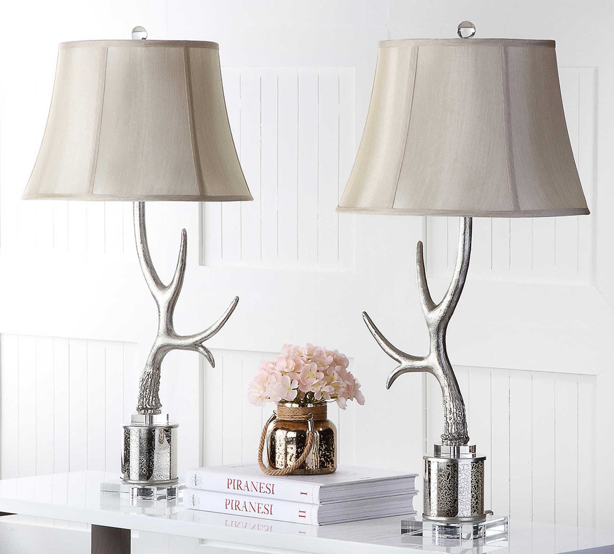 Adore Antler Table Lamp Silver (Set of 2)