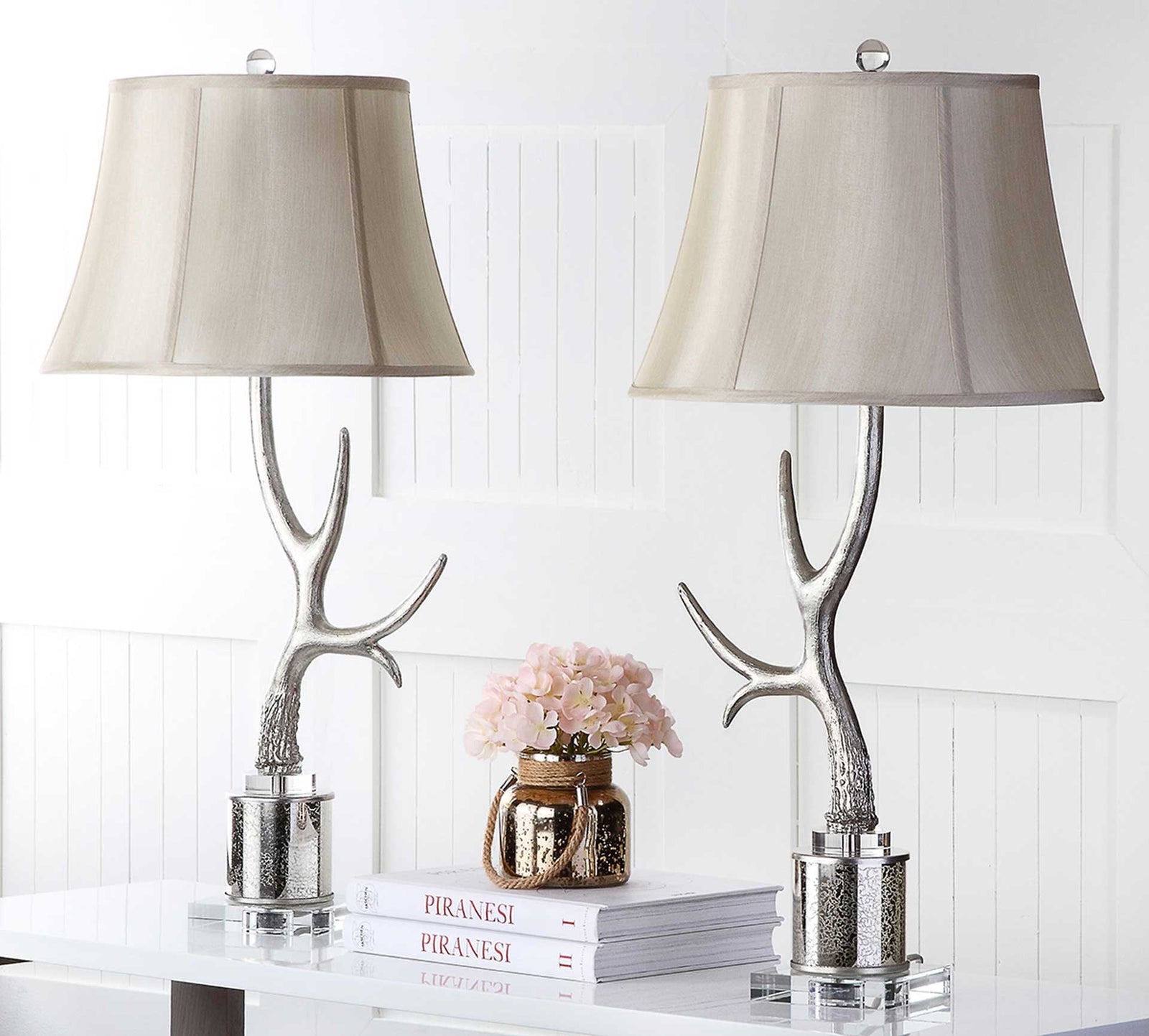 Adore Antler Table Lamp Silver (Set of 2)
