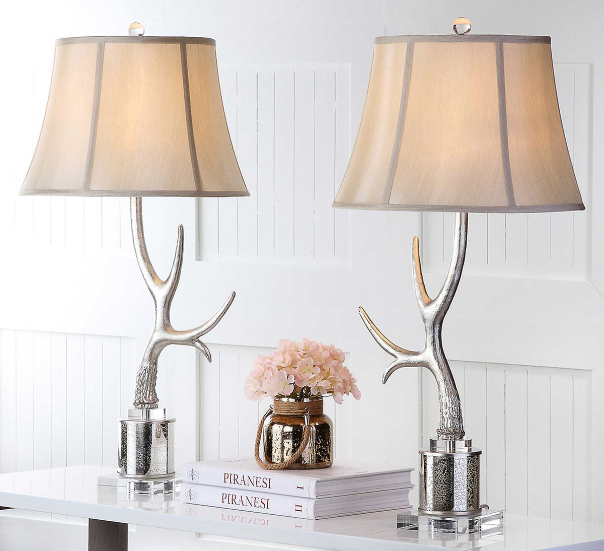 Adore Antler Table Lamp Silver (Set of 2)